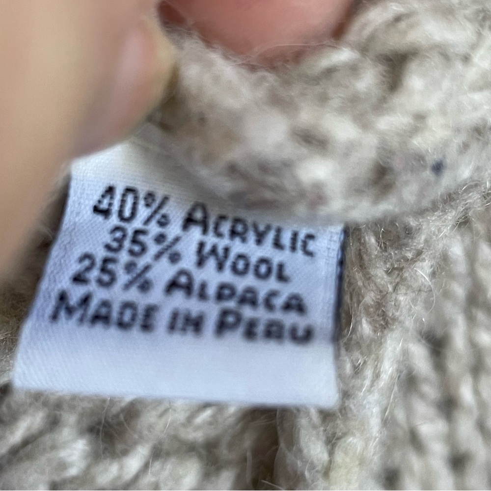 Peruvian Connection Wool Cream Roll-neck Sweater - Picture 9 of 11